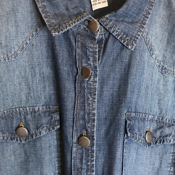 NWT Pinky XL Denim Long Sleeve Button Down Shirt - Picture 10 of 13